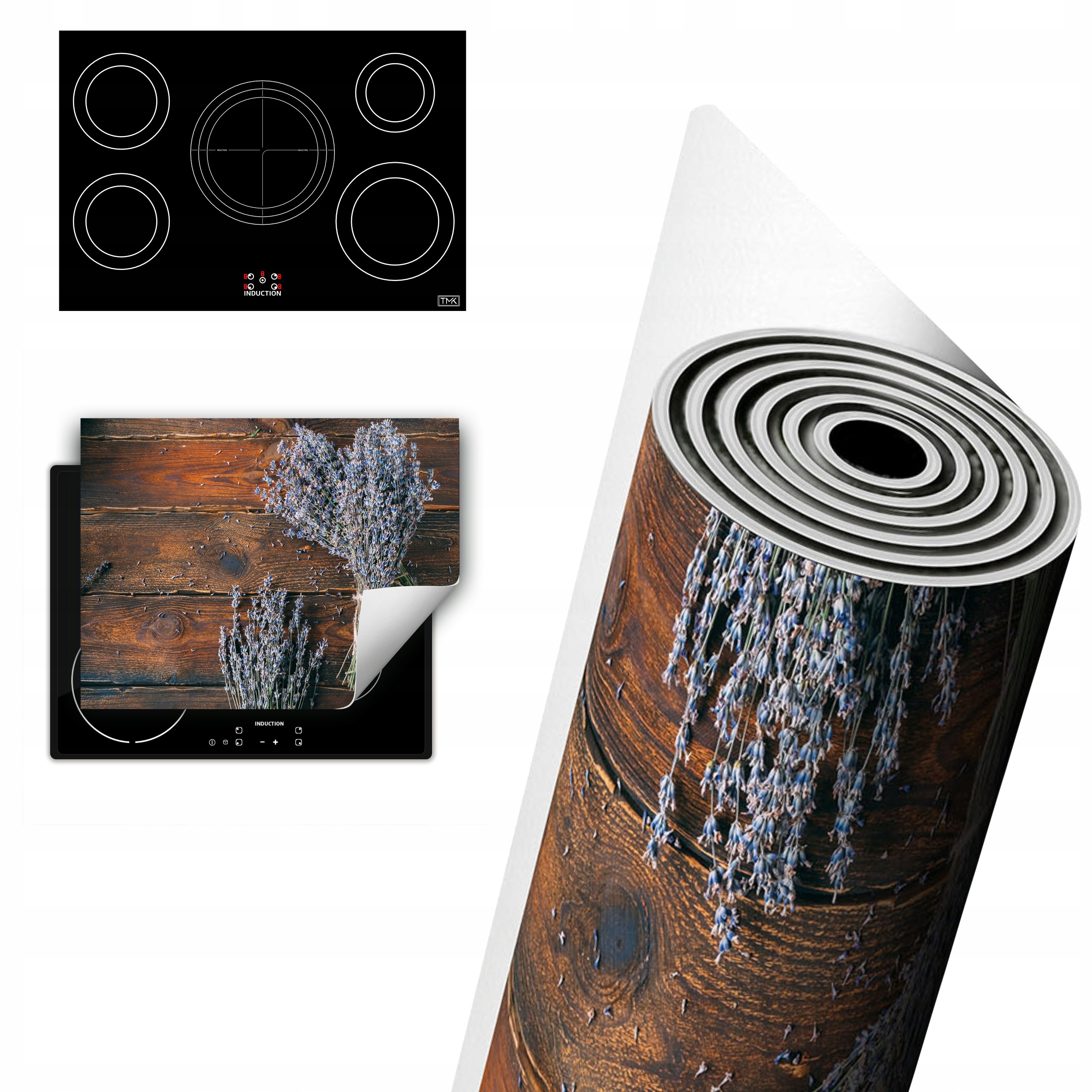 Vinylová Ochrana Na Indukci Deska 80x52 levandule dřevo