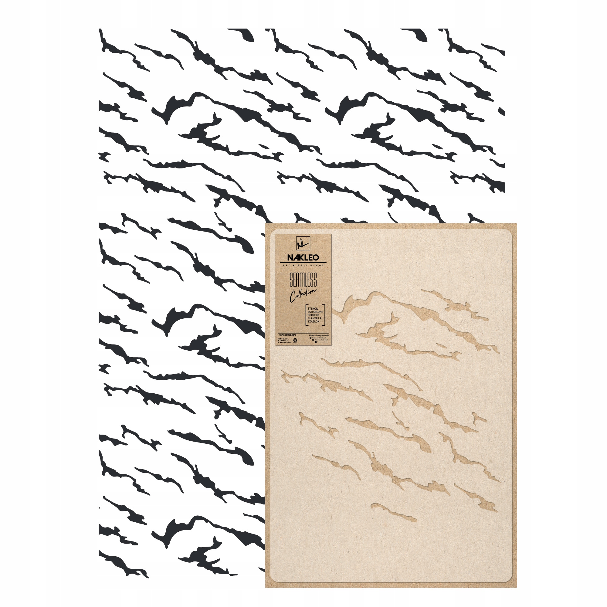 Opakovatelná malířská šablona Opakovaně Použitelný 59x95 cm Tapeta Kámen Mramor Skála