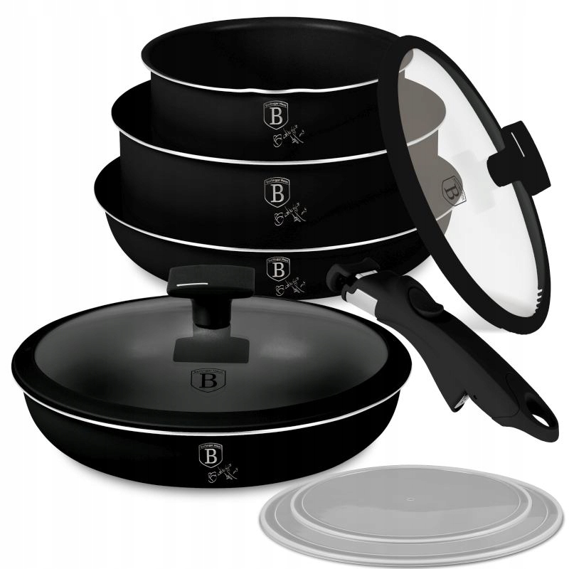 Súprava riadu s titánovým povrchom 9 ks Matte Black Collection