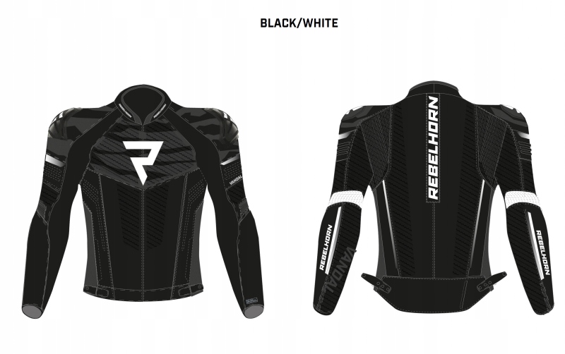 KURTKA SKÓRZANA REBELHORN VANDAL BLACK/WHITE 58