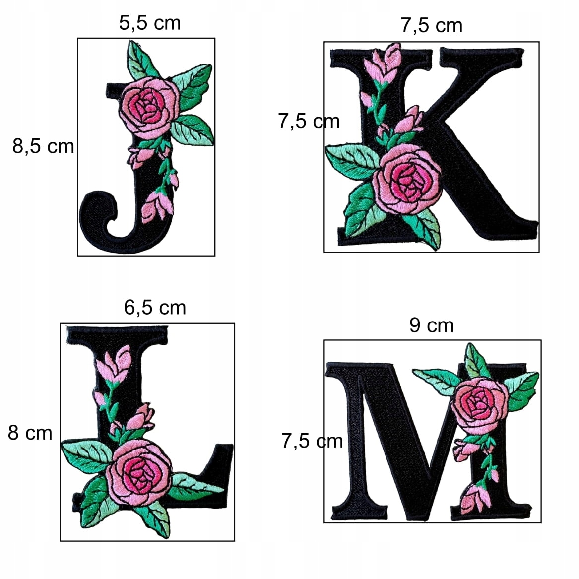 Naszywka TERMO, naprasowanka Litera haftowana z kwiatem do personalizacji Z Kod producenta WZHS