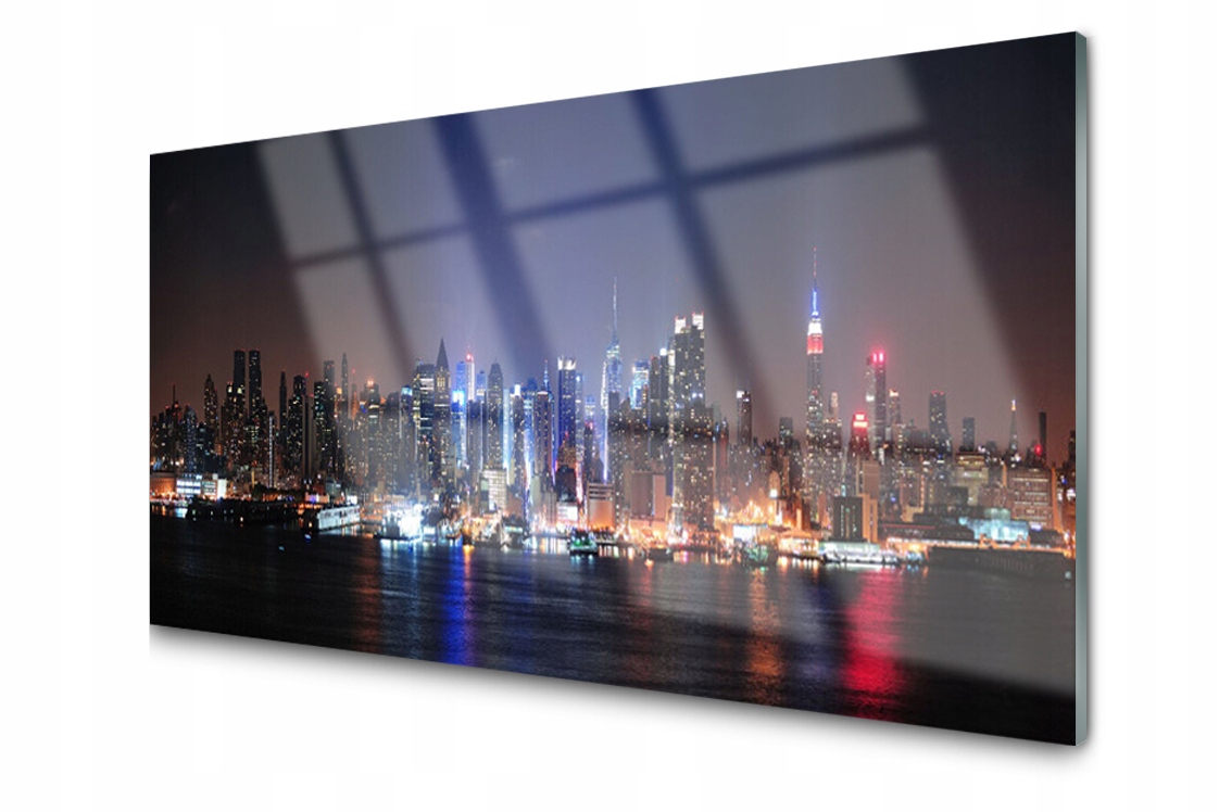 

Panel szklany dekor Miasto Woda Domy 120x60