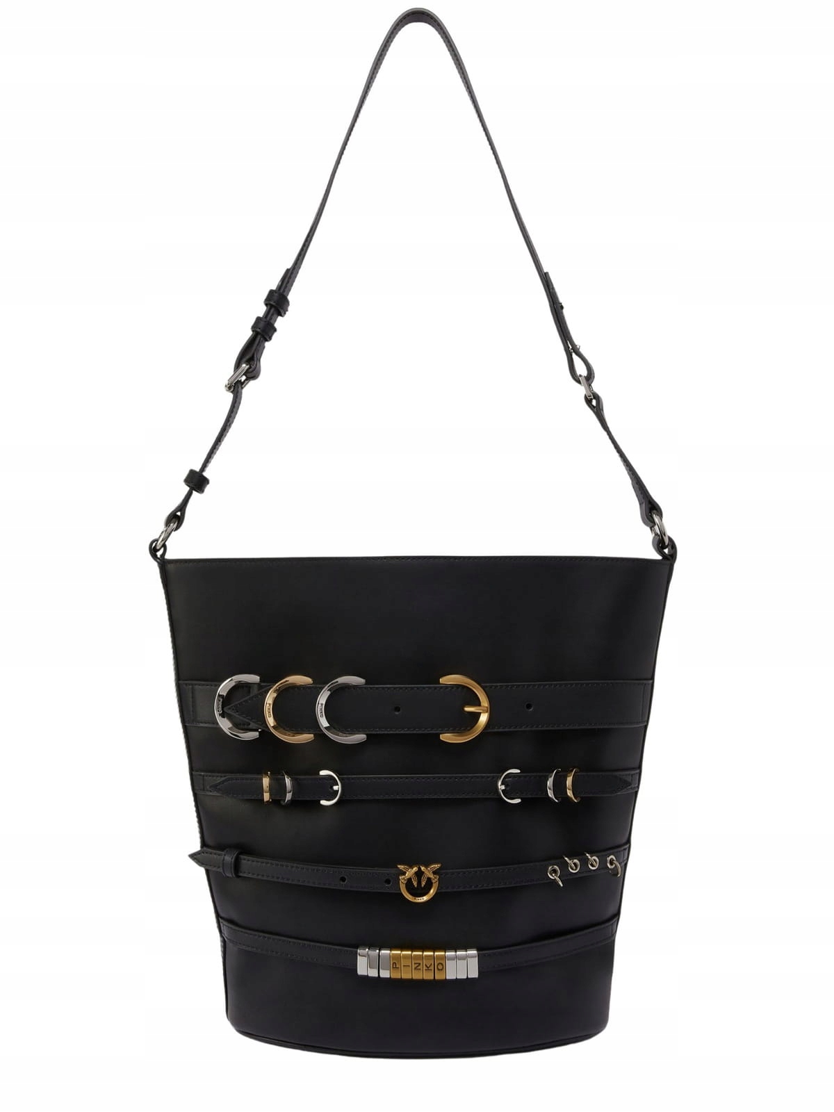 Dámská kabelka Pinko Belts Bucket Vitello Seta Pltt 104366 A26K černá