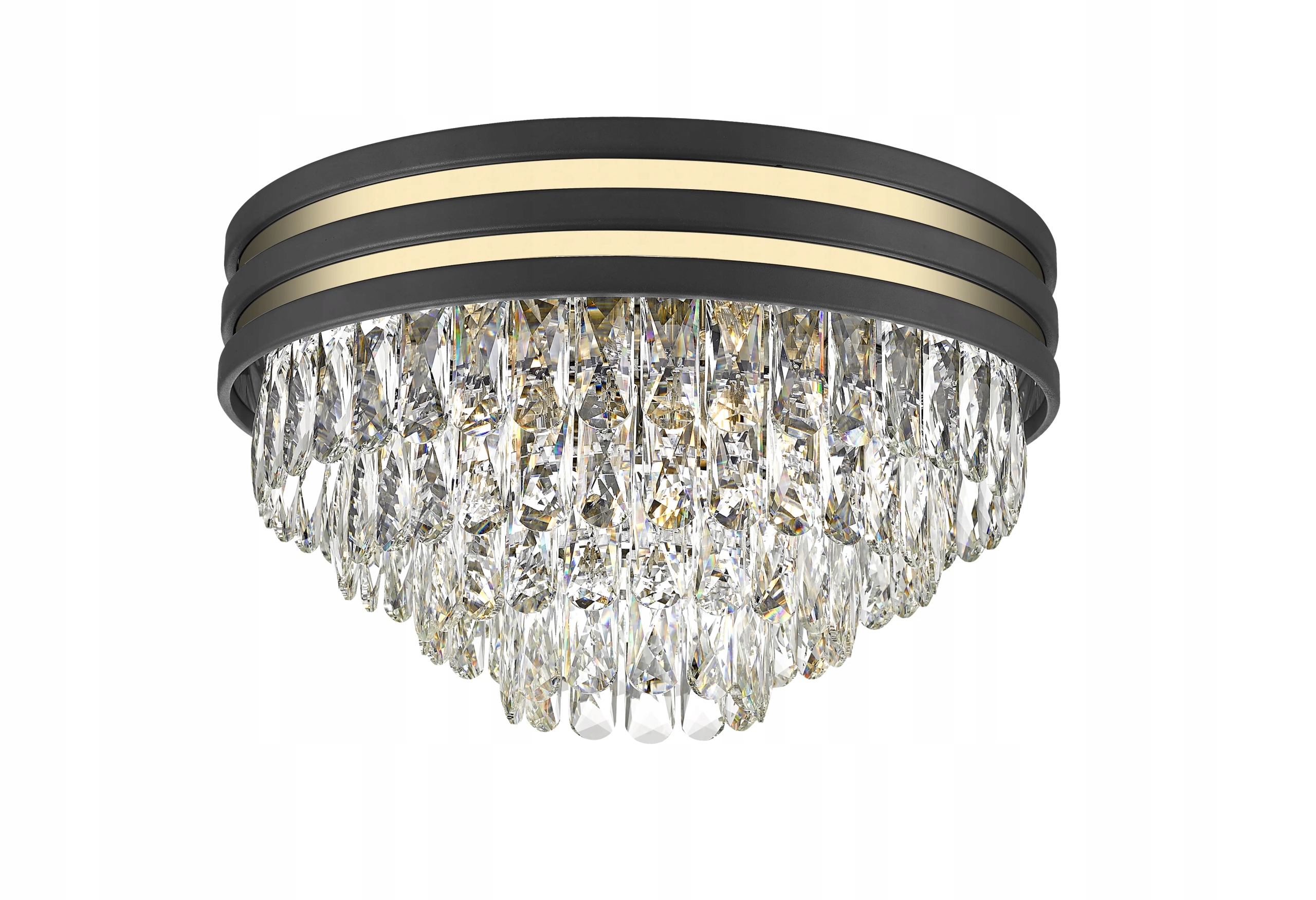 Zuma Line Stropná lampa Naica Glamour 5xE14 Kryštál čierna/zlatá