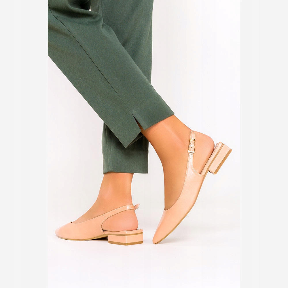 BALERINY DAMSKIE BUTY Z ODKRYTĄ PIĘTĄ SZPIC r 39 Oryginalne opakowanie producenta pudełko