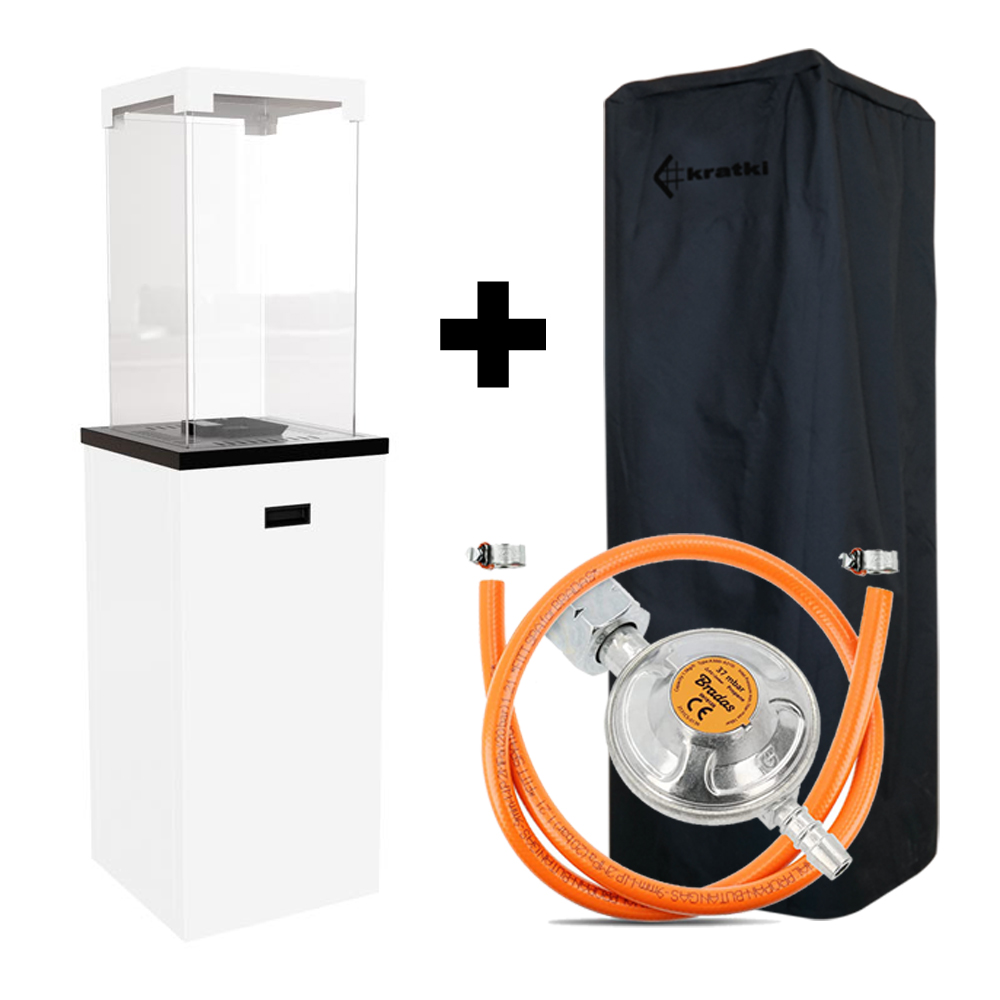 Ohrievač Patio Light Biely Kratki Kryt