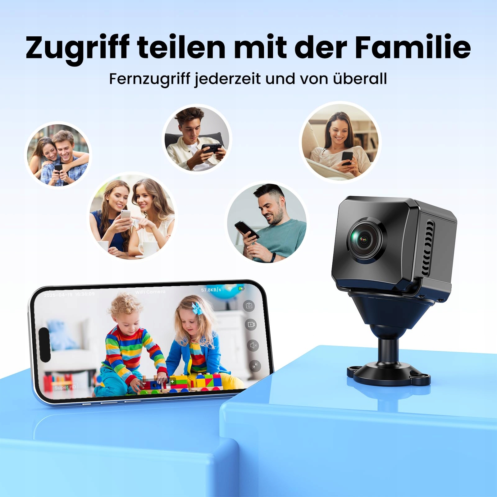 HYCENCY Mini Kamera WiFi 1080P HD Kamera Zabezpieczająca z Widokiem Nocnym — miniatura 6