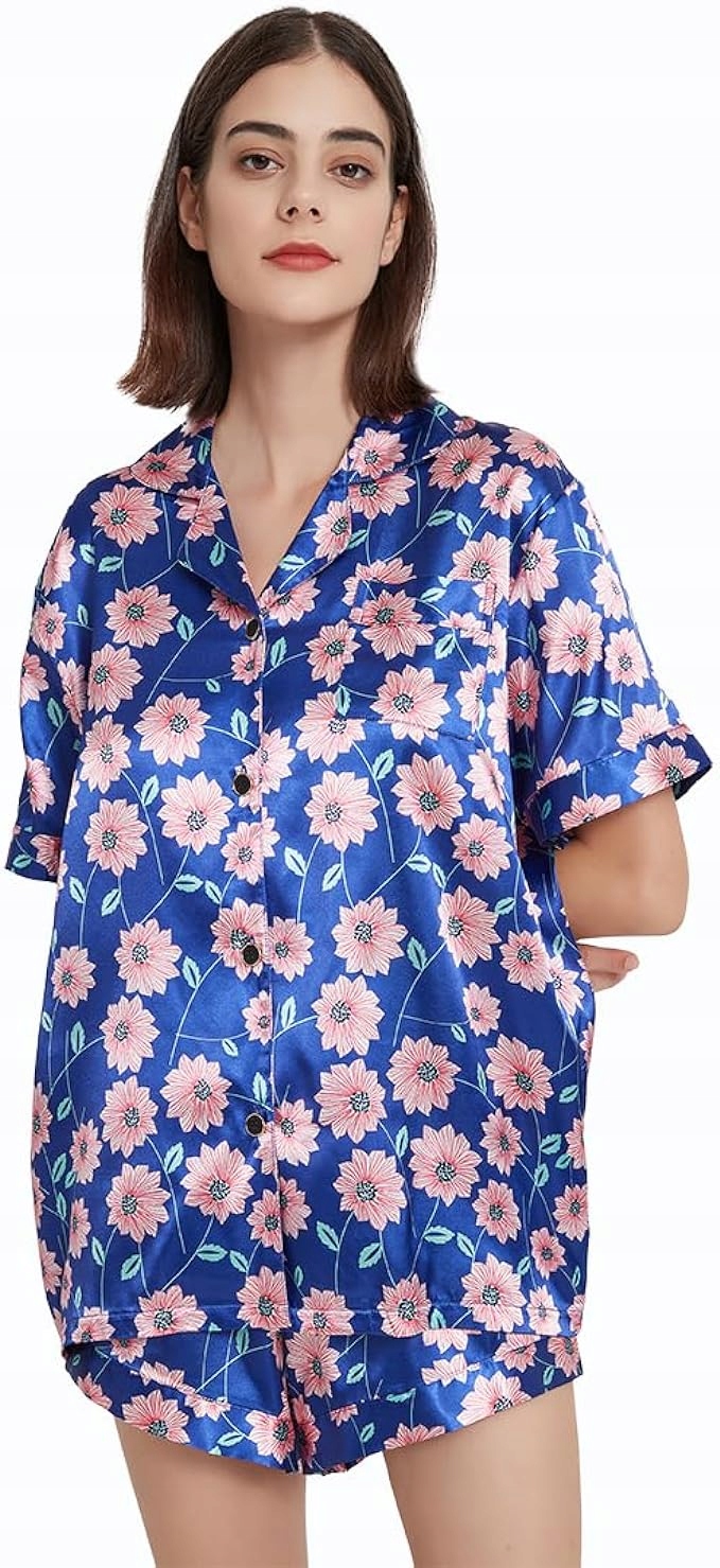 VANSILK SATYNOWA KOBIECA PIŻAMA DAMSKA DWUCZĘŚCIOWA ROZMIAR L