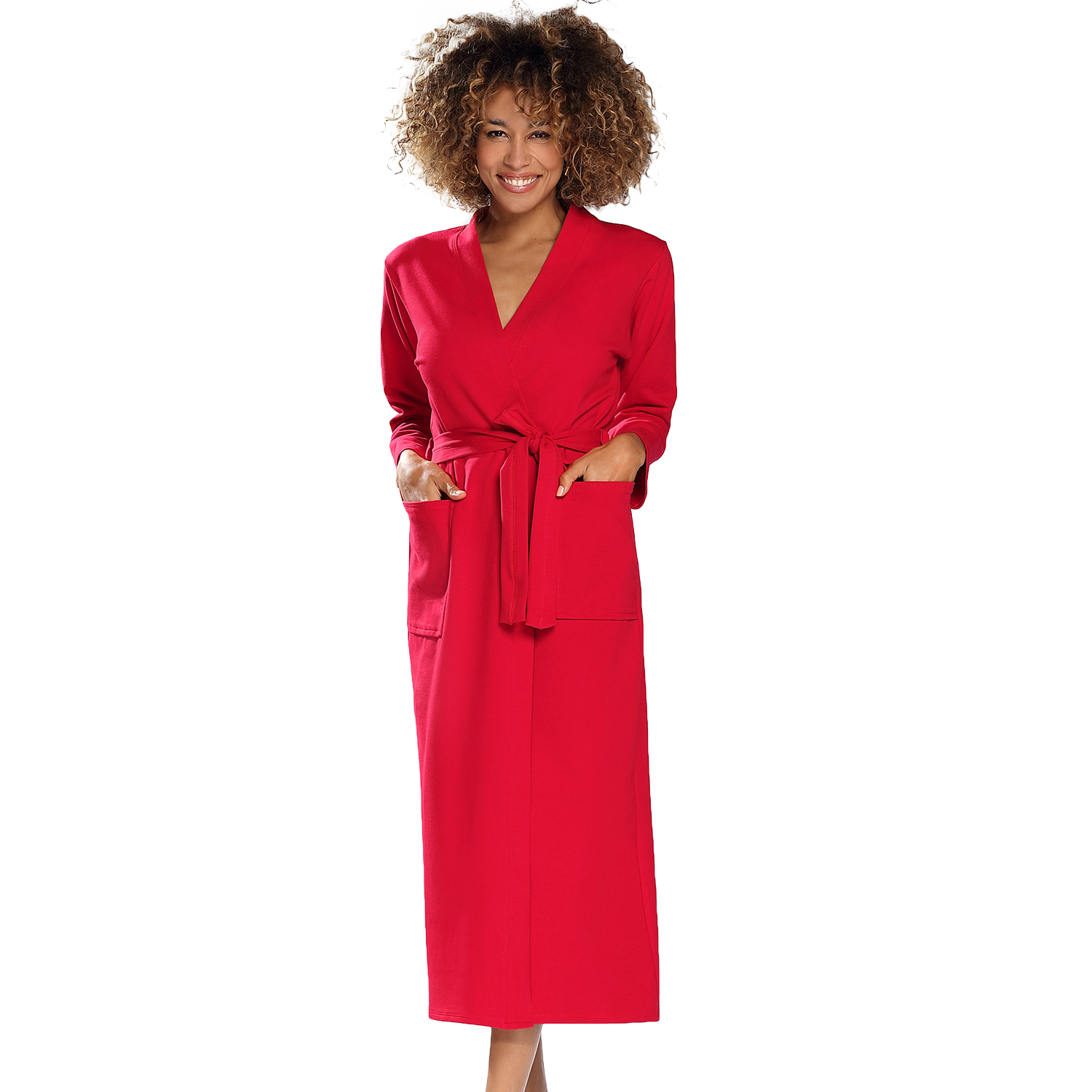 Dkaren Melissa červená bavlna Dámský župan 2XL