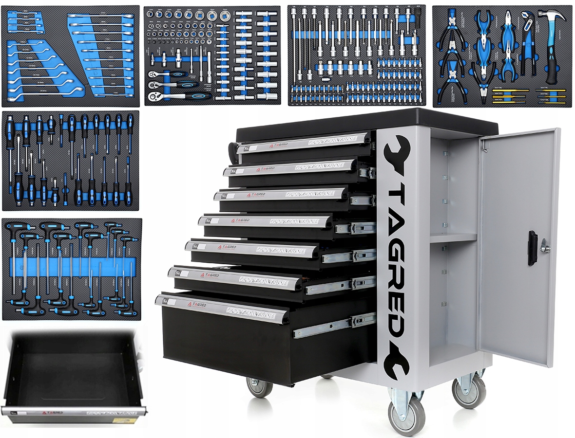 Szafka Warsztatowa Wózek Narzędziowy Tagred Narzędzia Premium Kpl 251-EL
