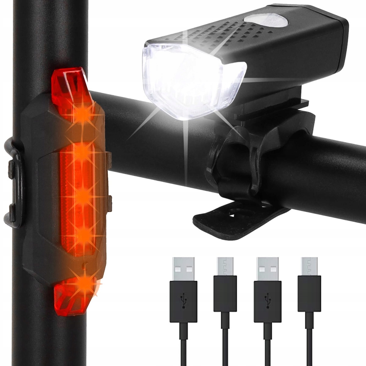 

Lampka Rowerowa Led Przód 880 Lumenów Usb Tył