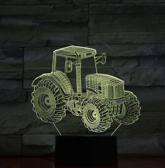 LAMPKA 3D LED Traktor Ciągnik 16 kolorów RGB Kolor dominujący wielokolorowy