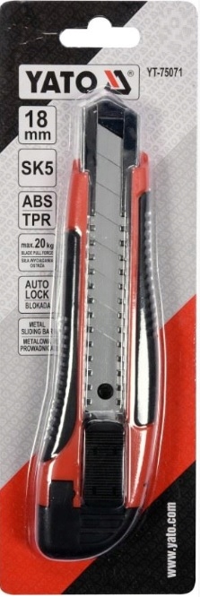 

Nożyk Z Ostrzem Łamanym YT-75071 18MM Nóż Do Tapet