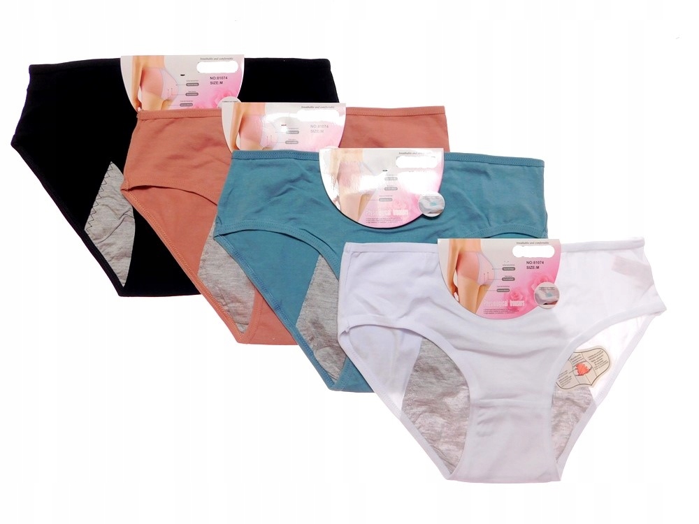 

Zestaw 4X Majtki Menstruacyjne Bawełniane M/L