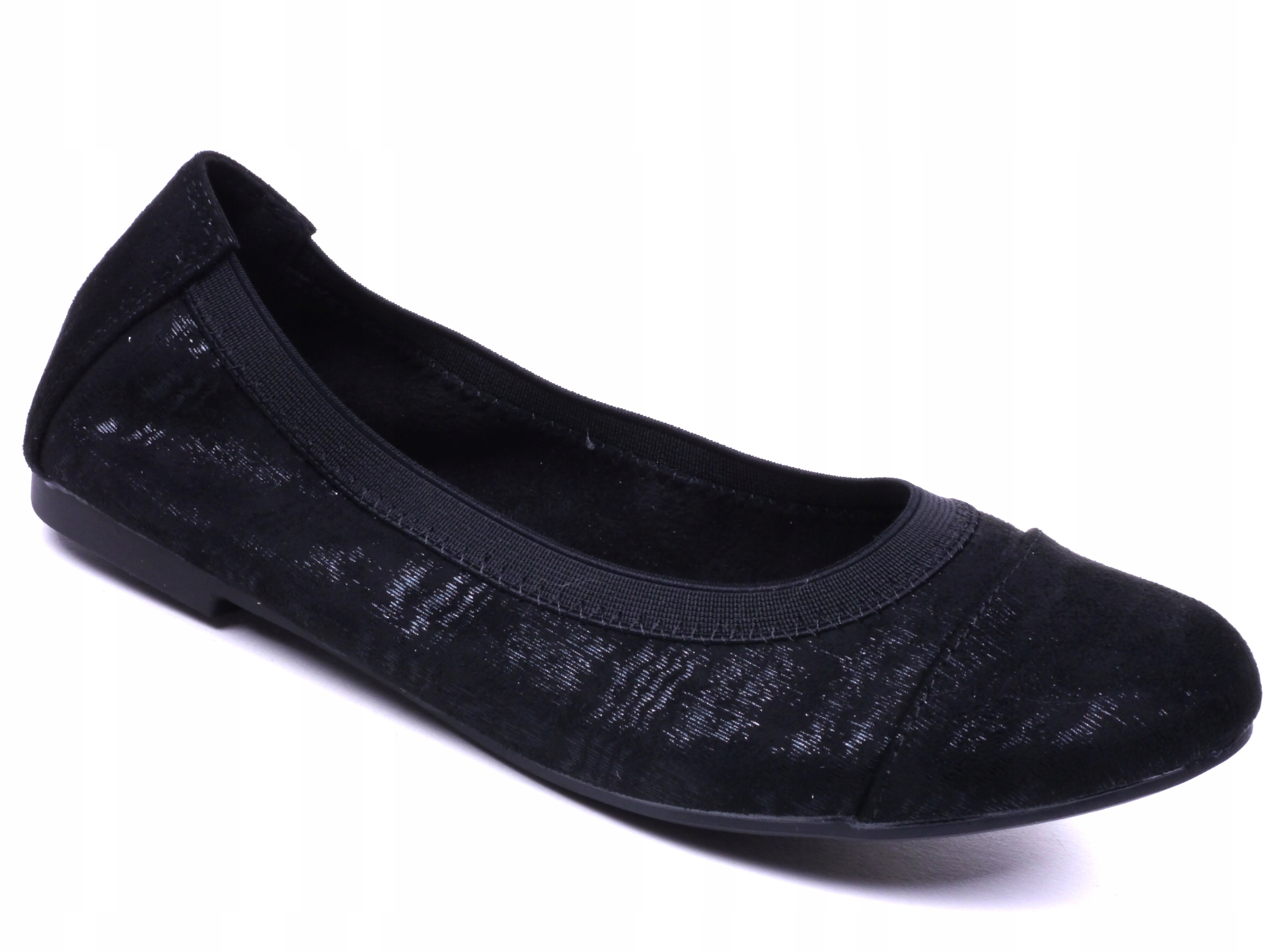 

Czarne Balerinki Damskie Baletki Wkładka Skóra 38