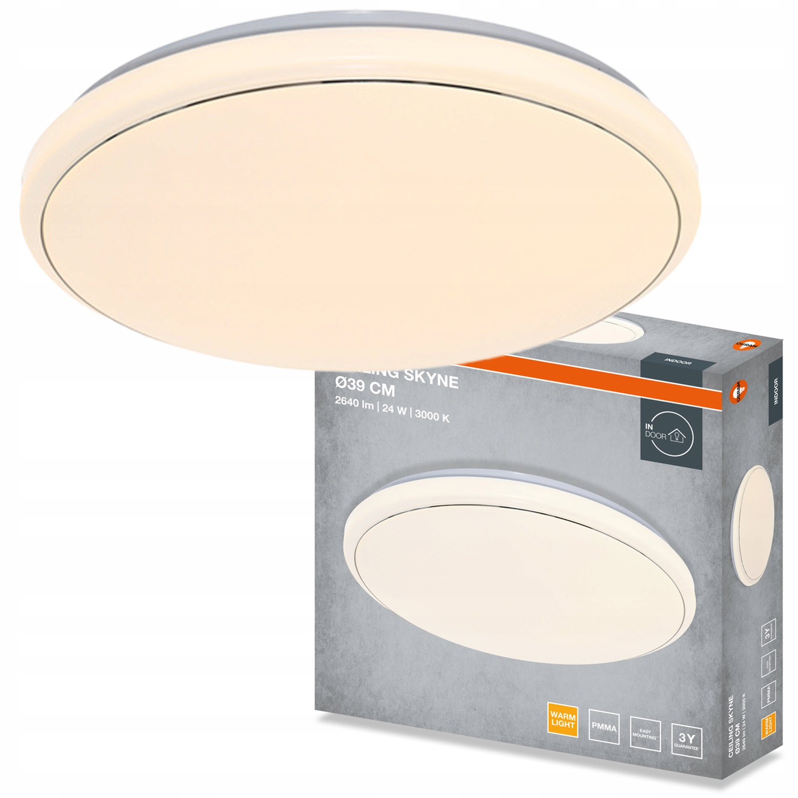 Stropní Svítidlo Led nástěnné svítidlo 24W 1680lm 3000K Kulatý bílé Skyne Osram