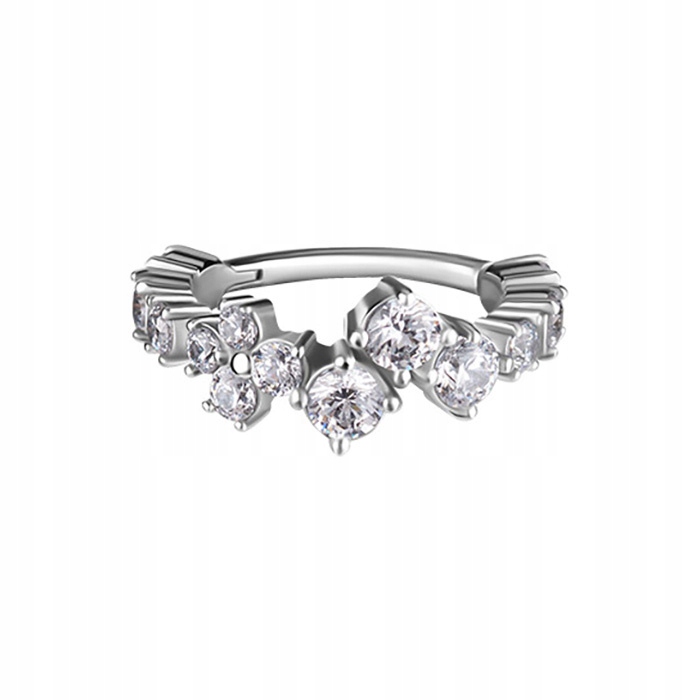 Náušnice kolečko clicker s bílými zirkony CoCr Nf stříbrná 1,2/8