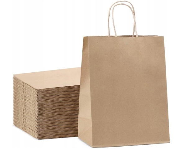 Torebka Torba Papierowa brązowa Ucho Skręcane 18x22.5 cm 250 szt.