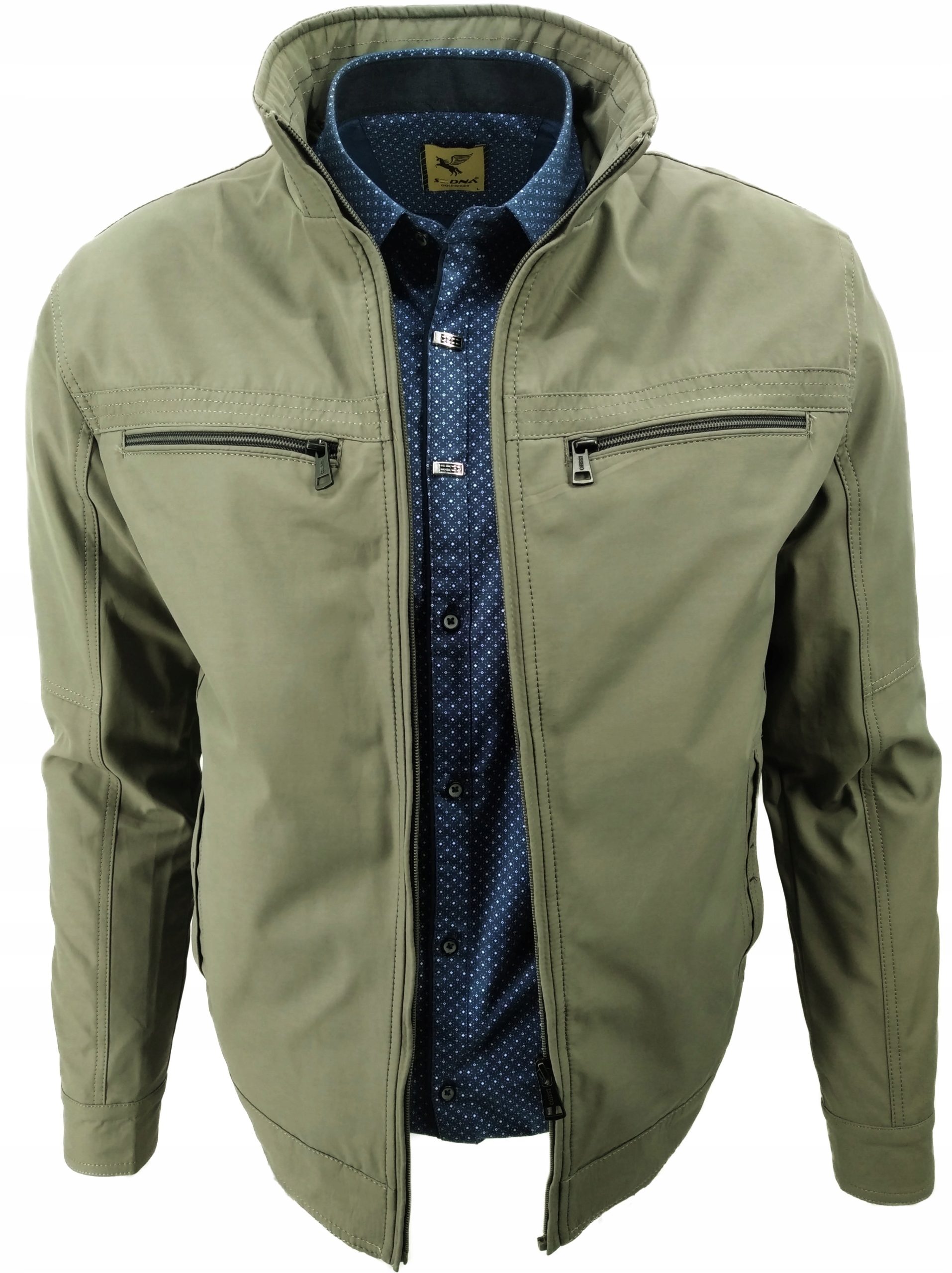 Přechodová Bunda Khaki Klasická Jednoduchá 6318 XXL 2XL