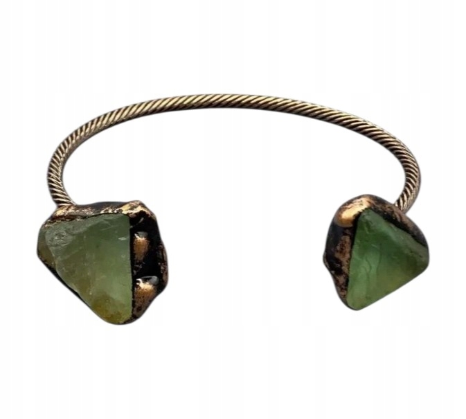 Vintage Náramek Z Mědi, Surové Fluority, Zenové Osvícení, Dobrá Aura