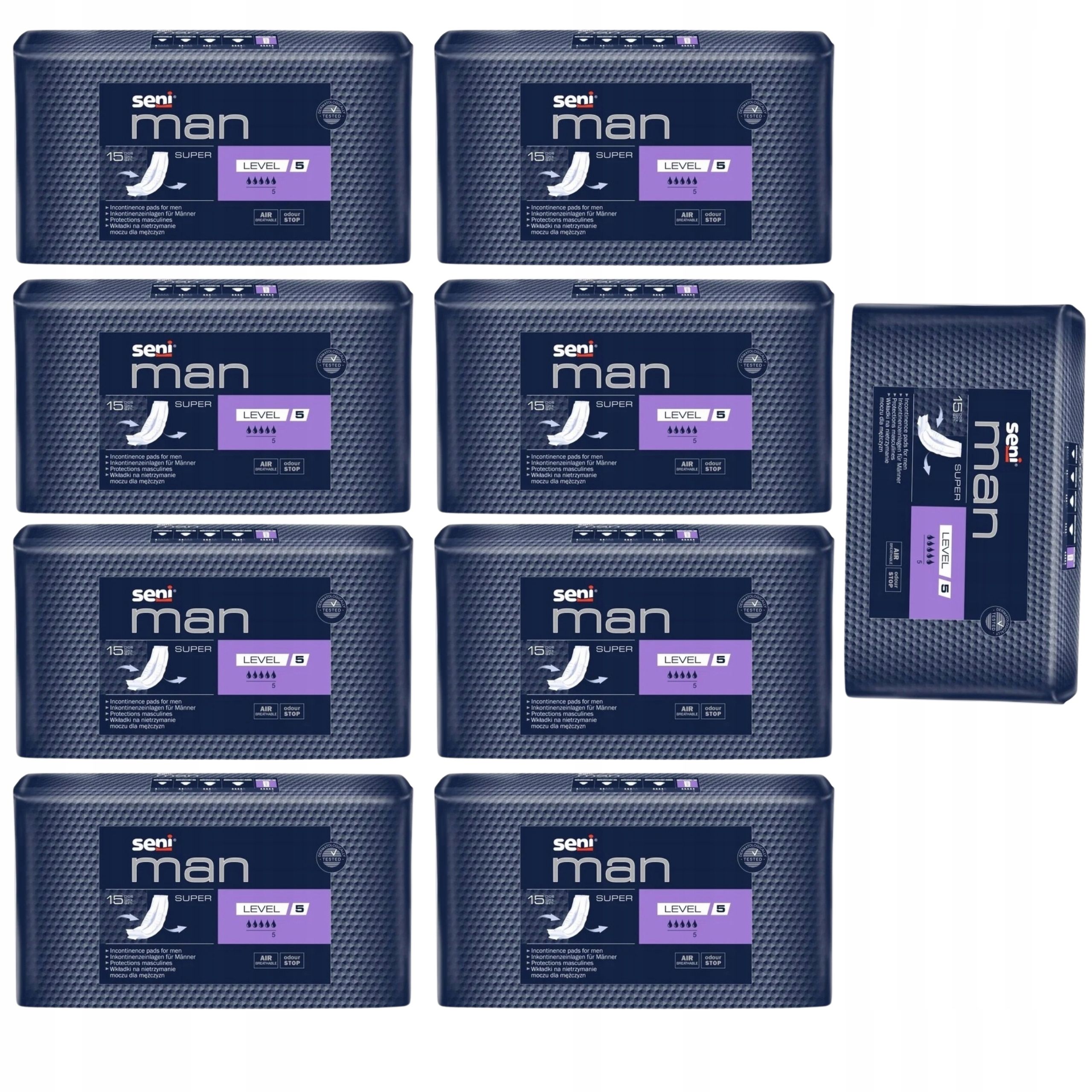 Zestaw 9X Wkładki urologiczne dla mężczyzn Seni Man Level 5