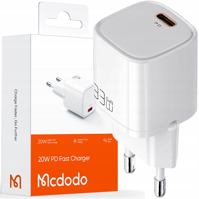 Mcdodo Ładowarka Usb-c 20W Szybka Kostka do iPhone 13 14 15 Pro Czarne