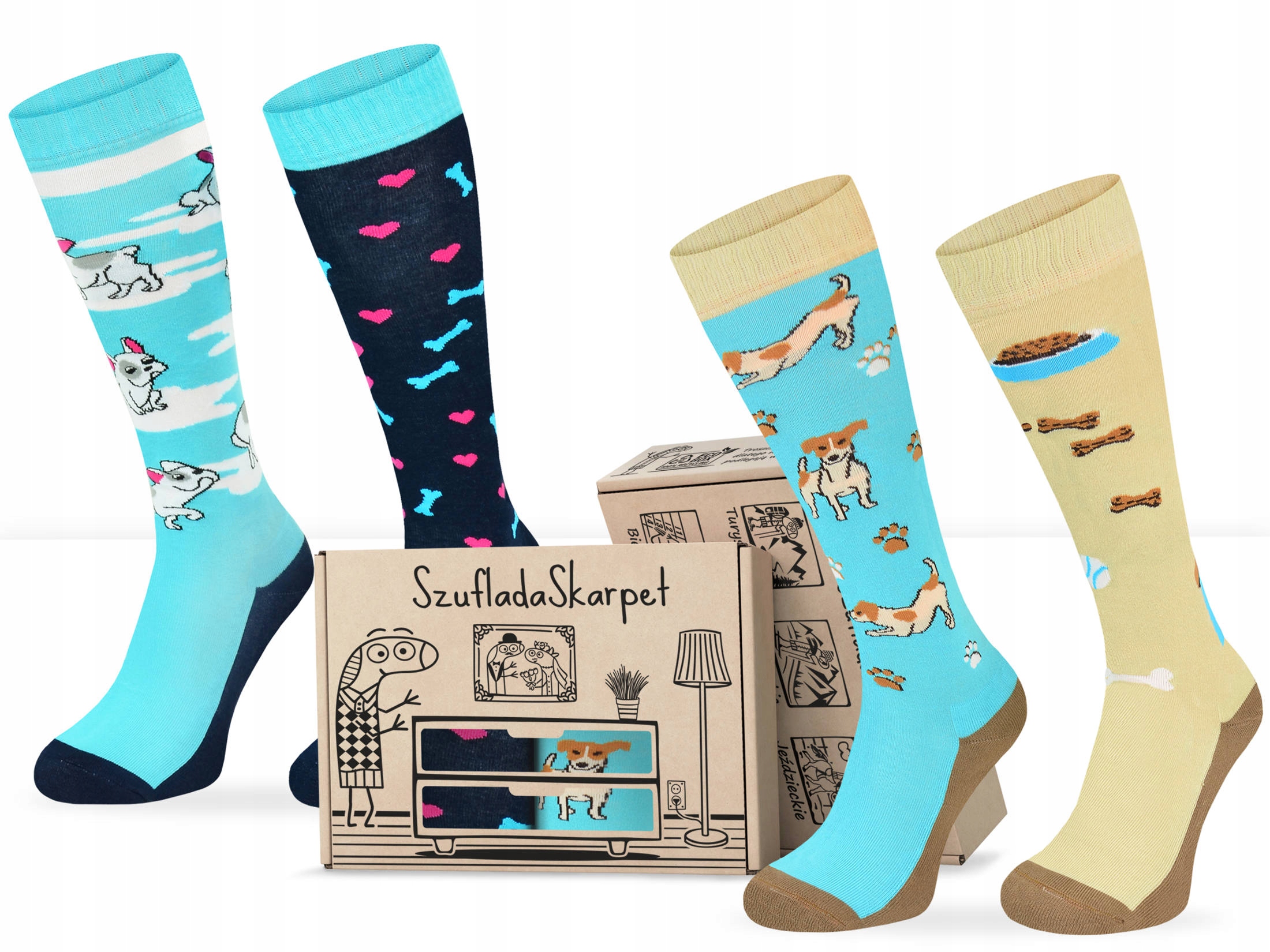 

Wesołe podkolanówki jeździeckie w pieski