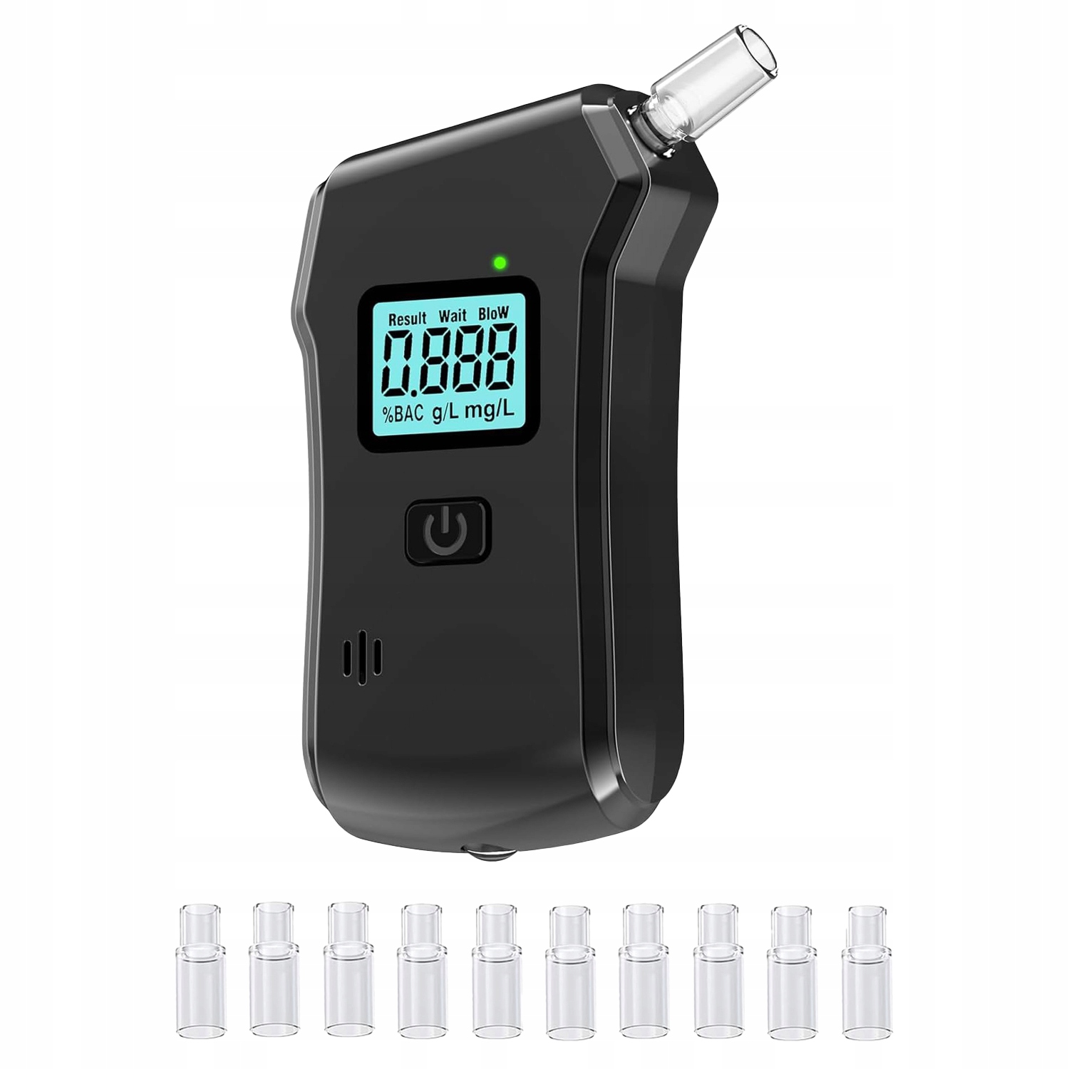 Přenosný Alkoholtester S LCD Displejem A Alkoholtesterem 10 Vyměnitelných Náustků