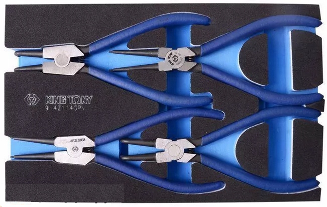 Szczypce do pierścieni SEGERA 4szt 19-60mm ZEWNĘT/WEW KING TONY 9-42114GPV