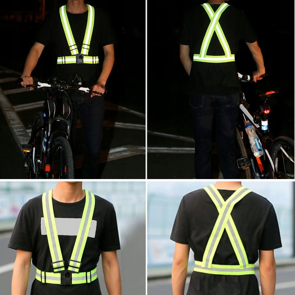 SZELKI ODBLASKOWE ROWER MOTOR KAMIZELKA ODBLASKOWA Model szelki z zapięciem