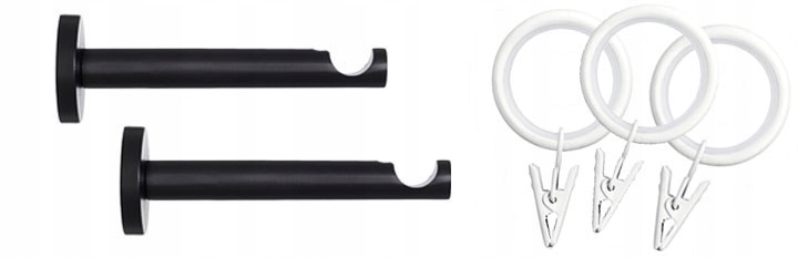 Modny CZARNY karnisz 220 cm do wnętrza 19 mm Średnica drążka 19 mm