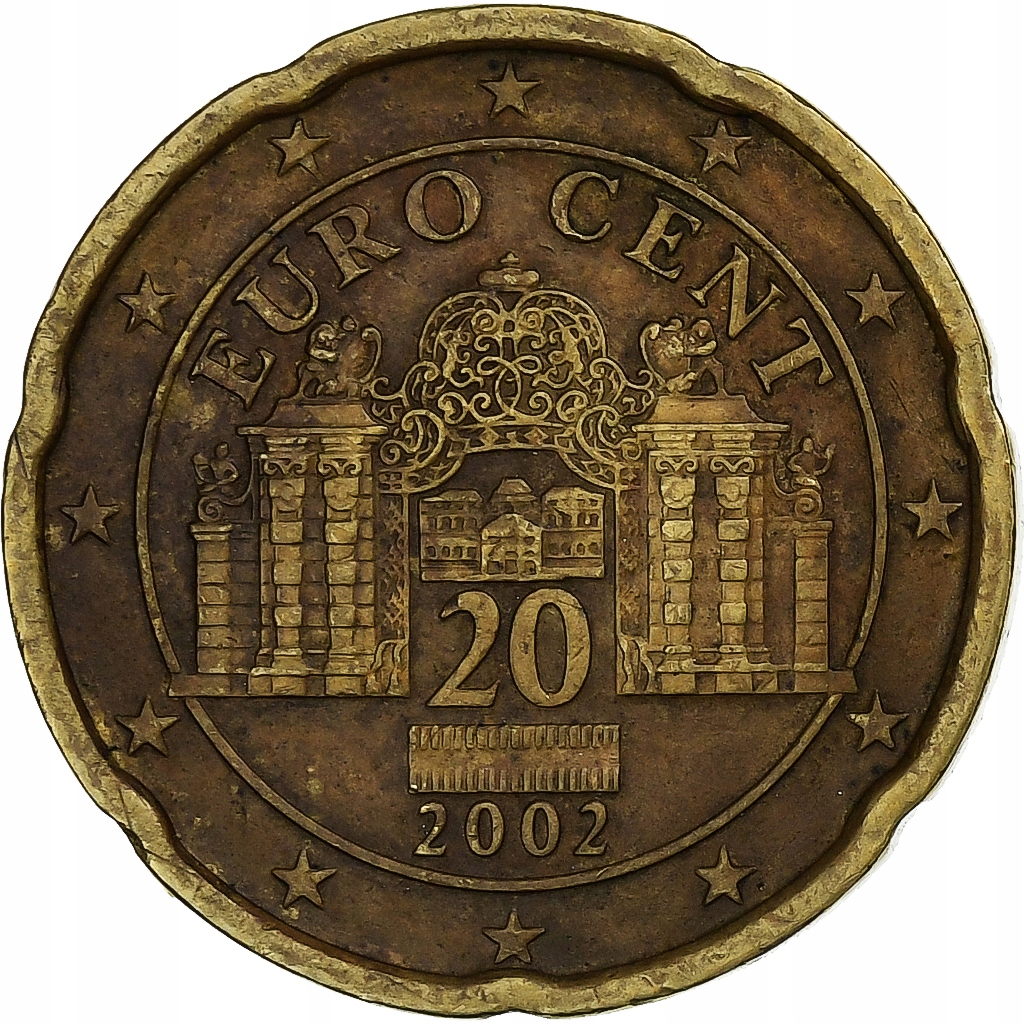Austria, 20 Euro Cent, 2002, Vienna, VG(8-10), Mos