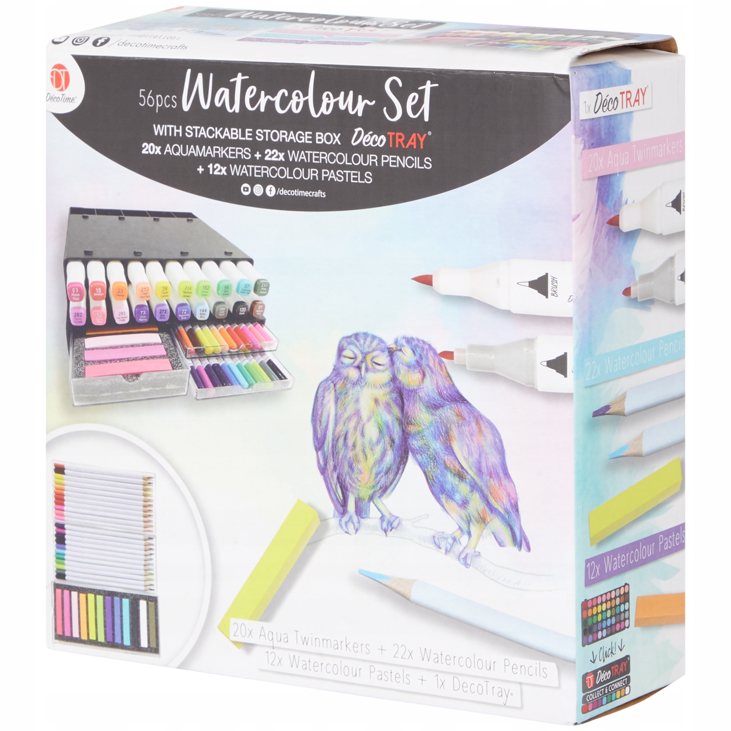 Fixy Akvarelové Pastelky A Pastely Sada 56 Ks