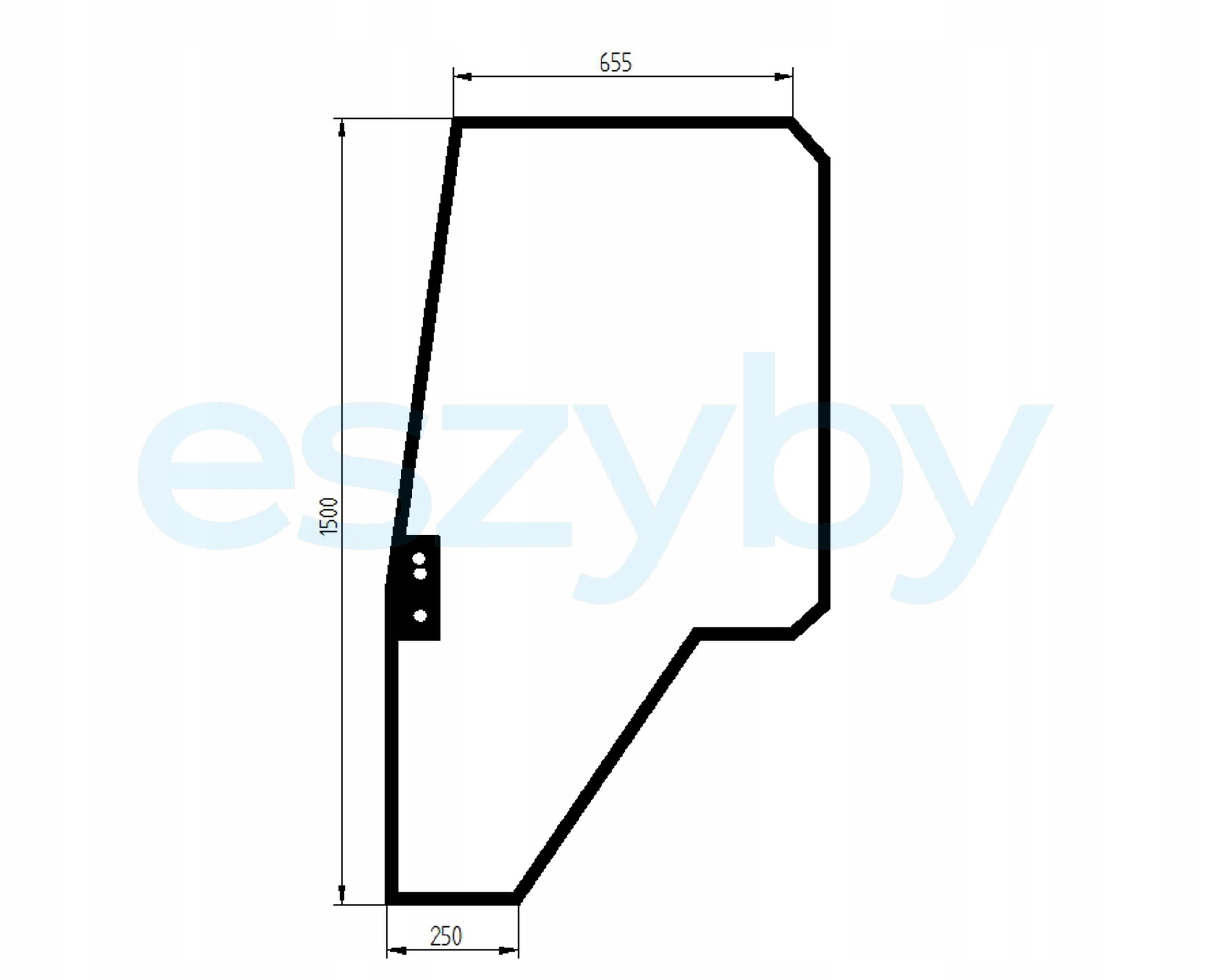 sklo rýpadlo-nakladač Massey Ferguson dveře levé
