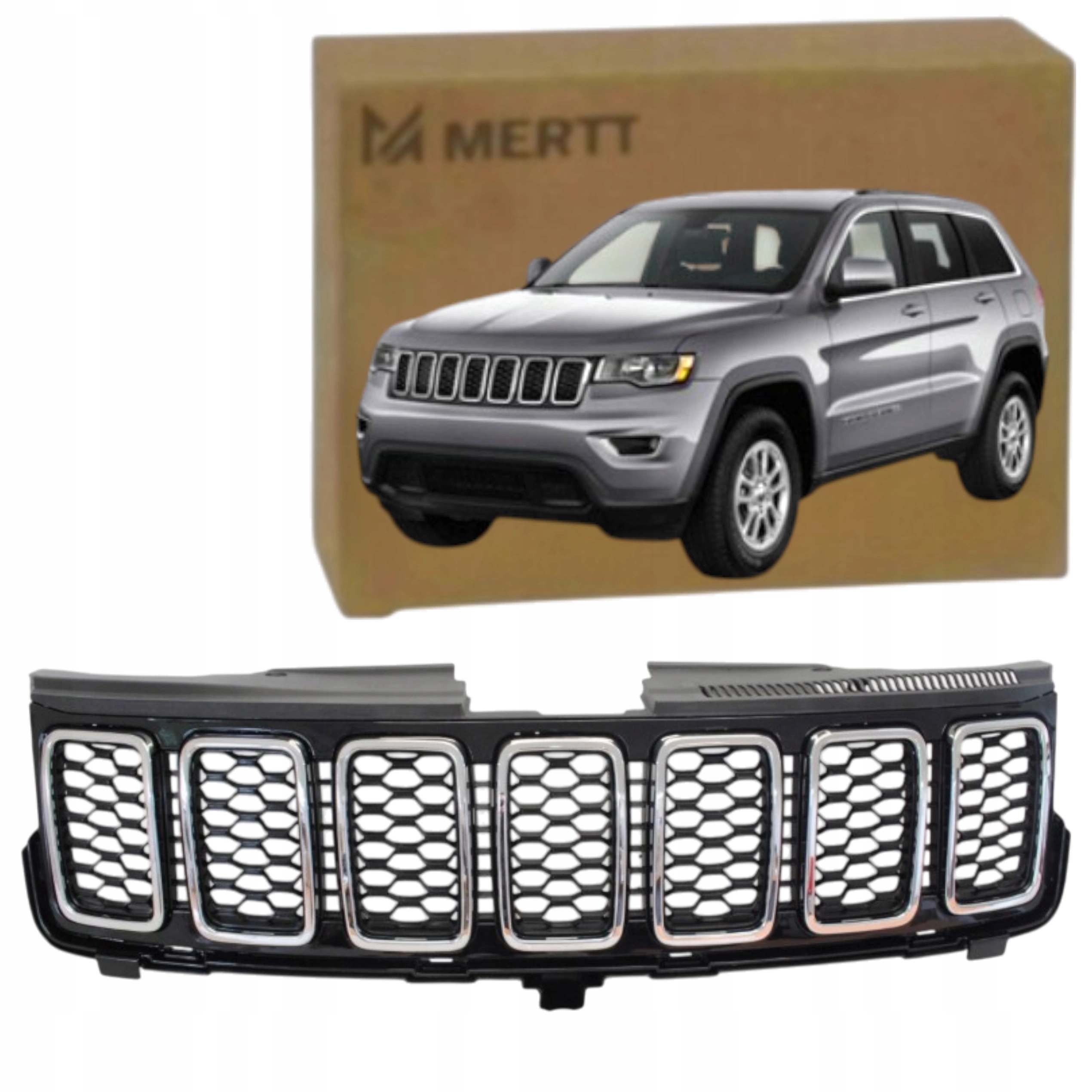 Kompletní atrapa grilu nárazníku Jeep Grand Cherokee WK2 chromovaná 2017+