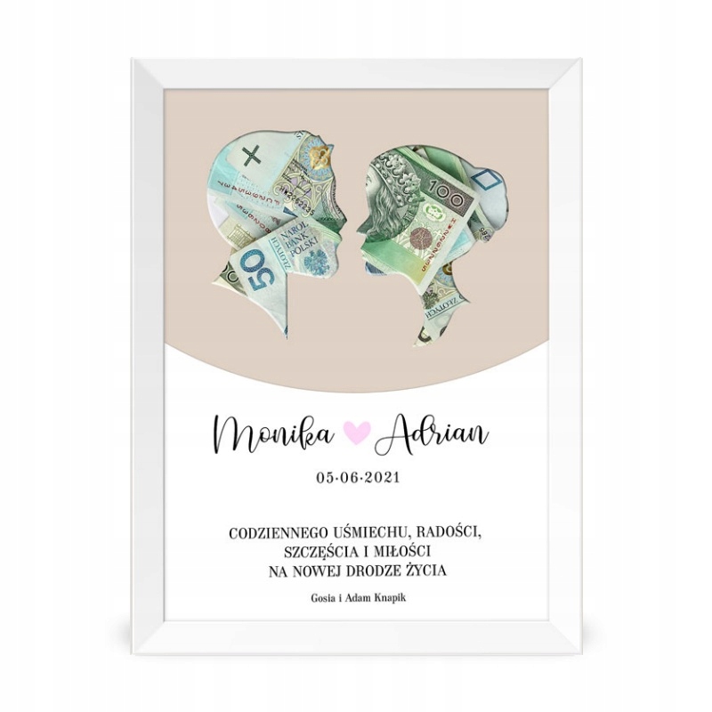 

plakat Nowożeńcy na pieniądze Na Ślub