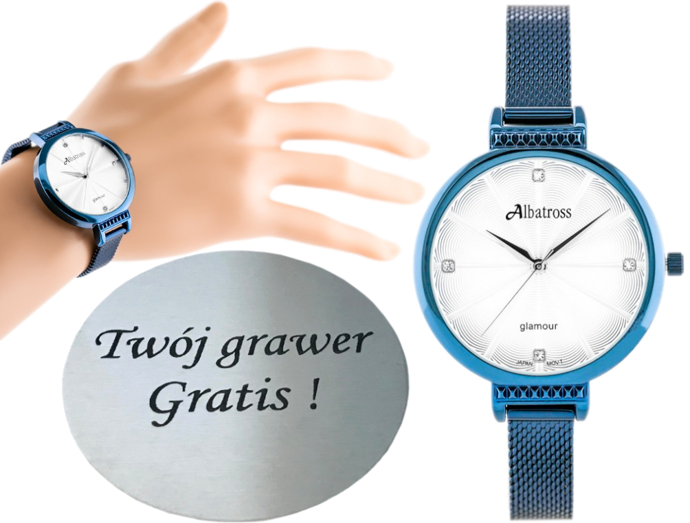 

Śliczny Zegarek Damski Albatross Elegancki Grawer