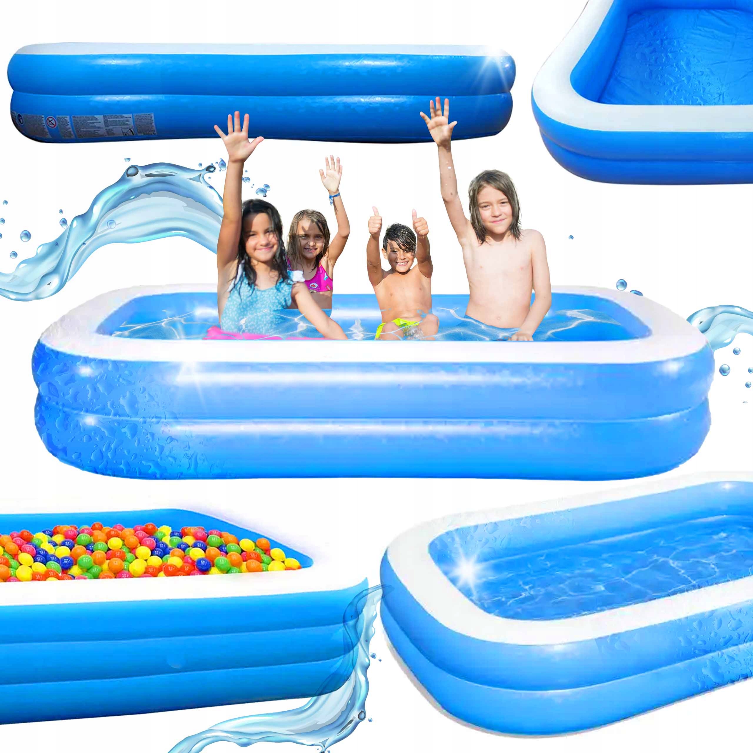 

Basen Ogrodowy Dmuchany Dla Dzieci Prostokątny XXL