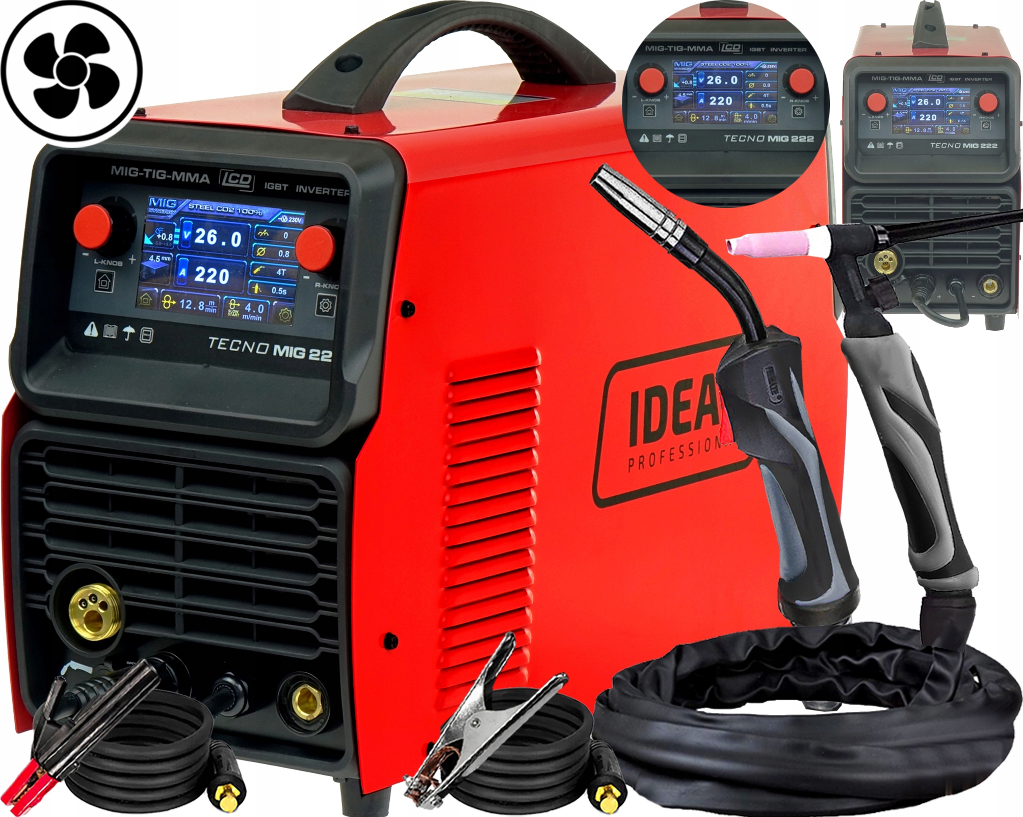 Invertorová Svářečka Migomat Poloautomatická Ideal Tecnomig 222 LCD Synergic