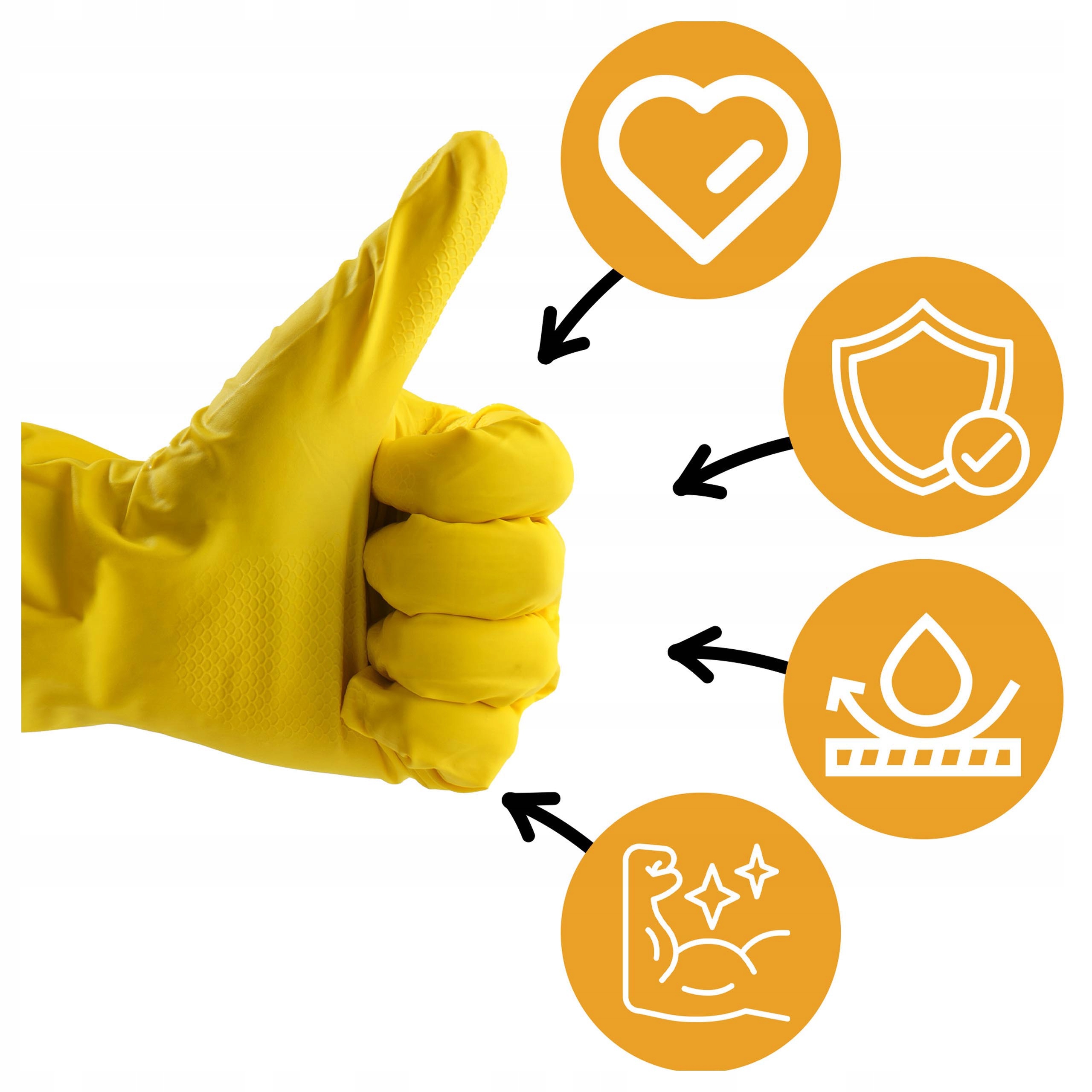 MOCNE RĘKAWICE GOSPODARCZE RĘKAWICZKI GUMOWE FLOKOWANE LATEKSOWE ROBOCZE rL Kod producenta Rękawice lateksowe flokowane L