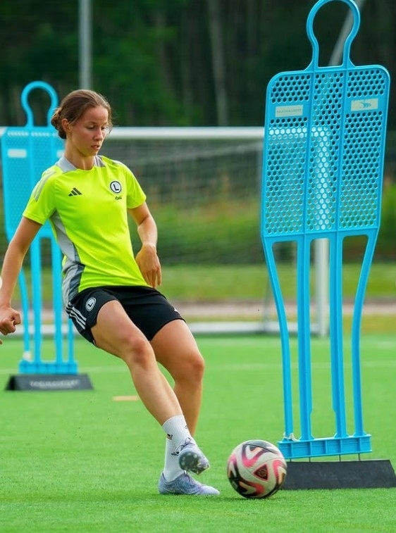 Mur piłkarski treningowy przeszkoda Pro 180 cm Niebieski