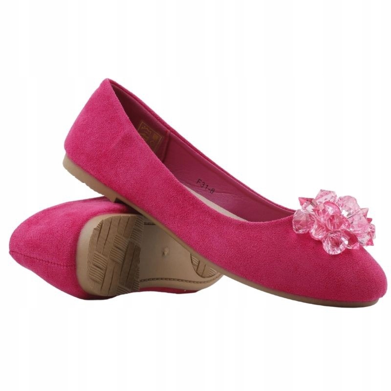 RÓŻOWE BALERINKI DAMSKIE WSUWANE PŁASKIE Z KOKARDĄ GŁADKIE WKŁ.EKOSKÓRA Płeć kobieta