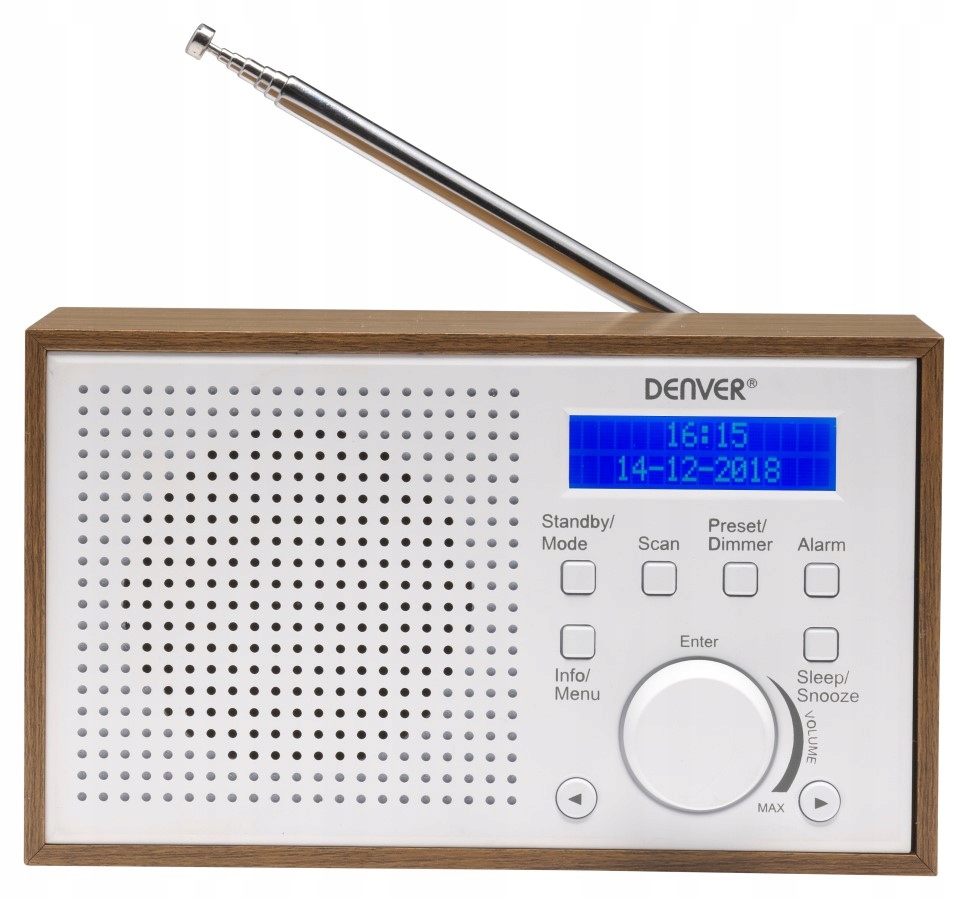 Denver DAB-46WHITE – Digitální rádio Dab+ a Fm