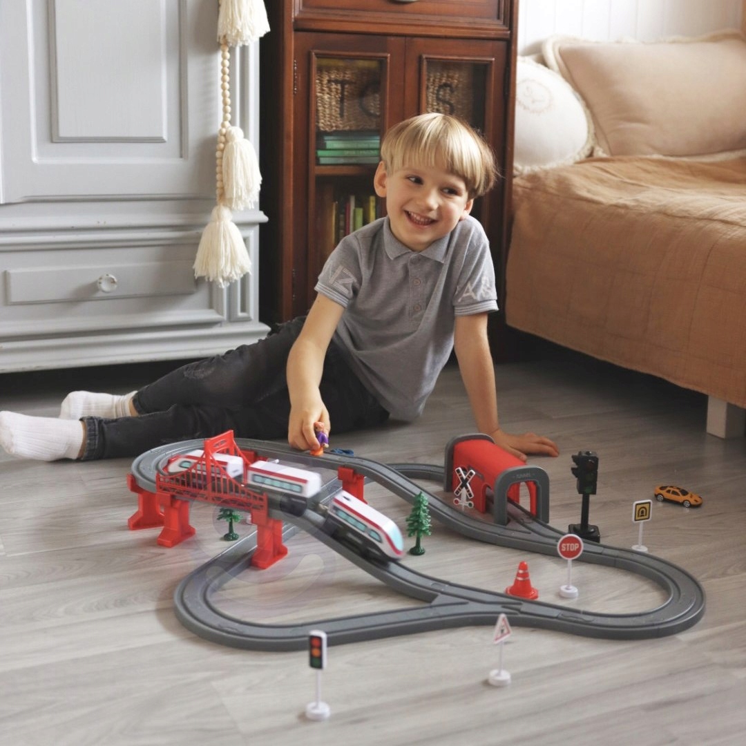 WOOPIE Kolejka Elektryczna Tor Most Tunel Pociąg Auta 80 el. Marka Woopie