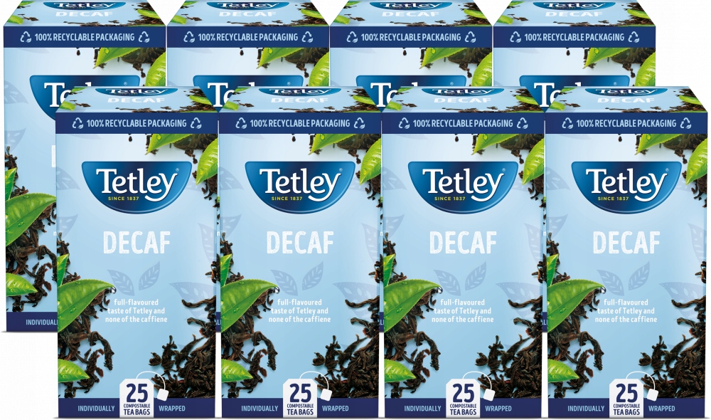 Herbata Tetley Decaf bezkofeinowa 25szt torebki x8