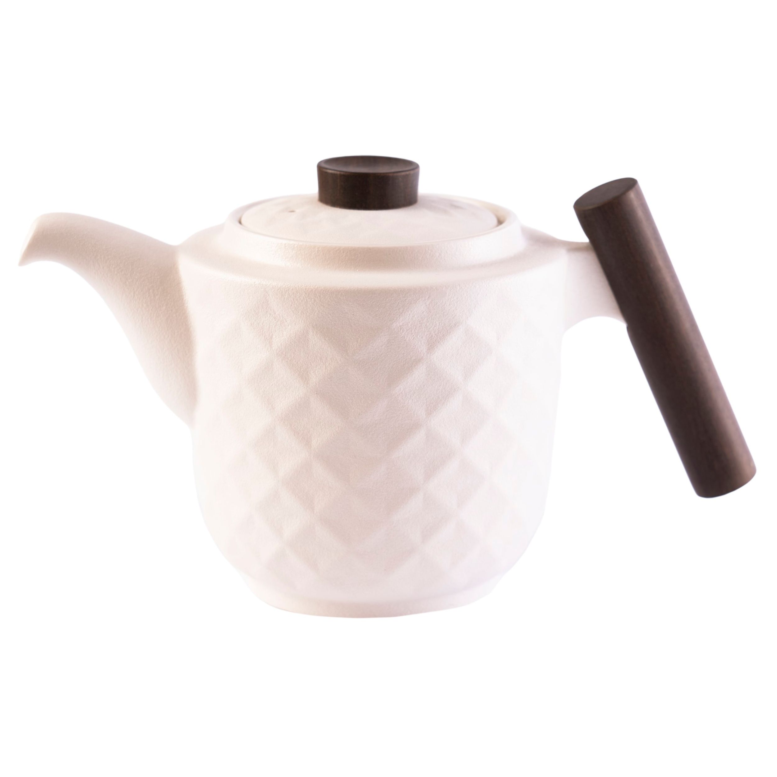 Bílý porcelánový džbán moderní 1200 ml 1,2 L dřevěná rukojeť