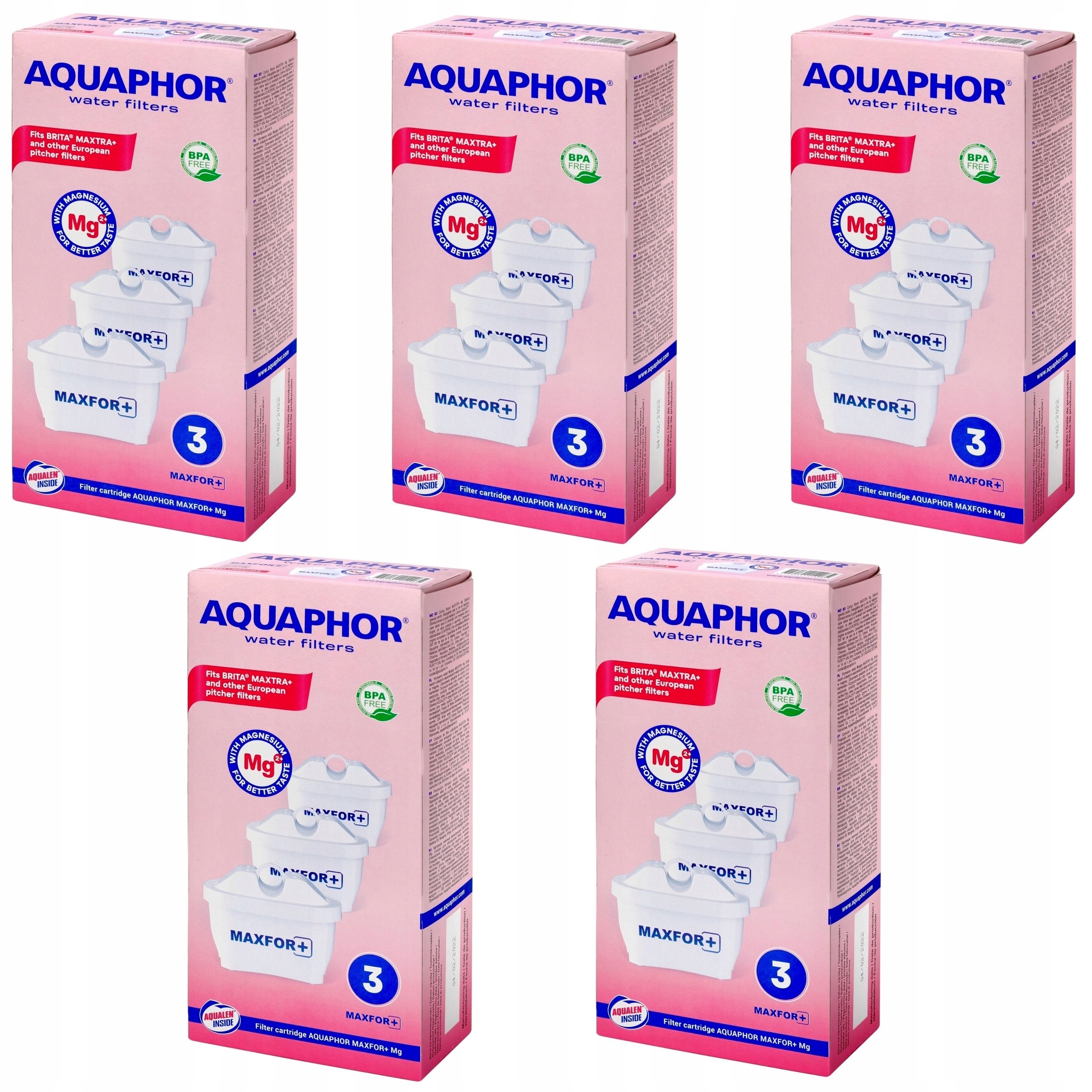 Aquaphor Maxfor+ Mg Filtrační vložky 15ks univerzální filtry do konvice