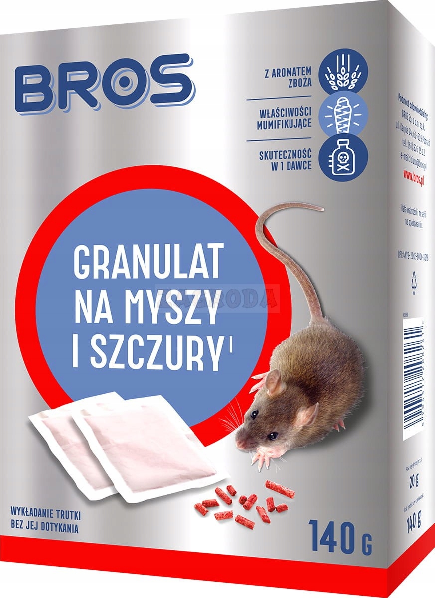 

Bros Granulat na myszy i szczury 140g