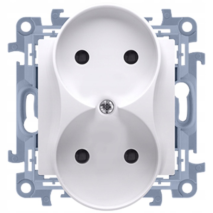 SIMON 10 GNIAZDO PODWÓJNE BEZ UZIEMIENIA CG2M.01/11 BIAŁY