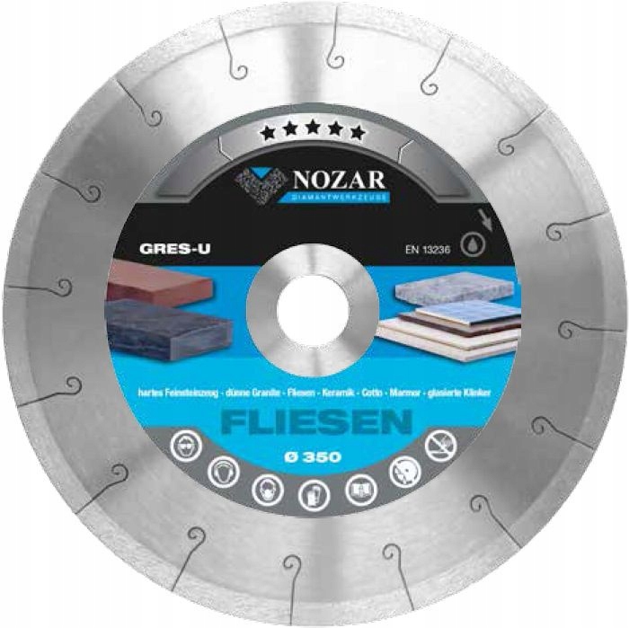 Kotouč Nozar Gres-U 200 mm, vnitřní průměr 25,4 mm pro gres, granát